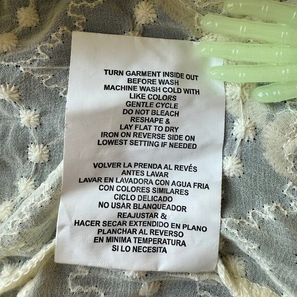 Boho Vintage Inspired XS/S Lace Fringe Kimono Whimsical Romantic Feminine Gypsy - Picture 9 of 9